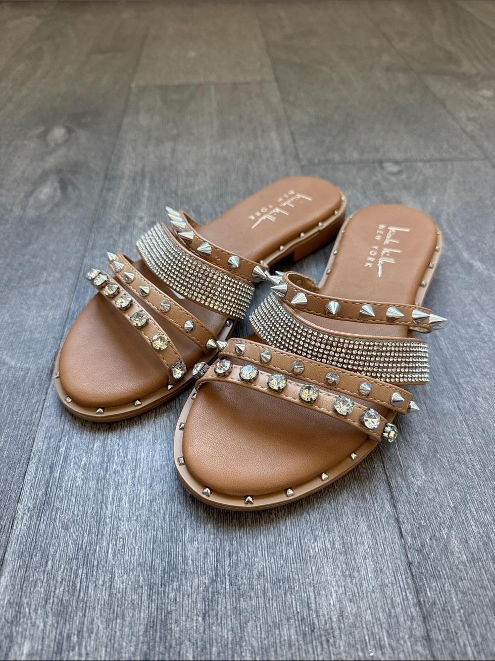 Nicole Miller "Romine" Spikey Jeweled Sandals Size 6